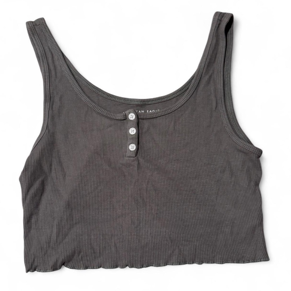 American Eagle Outfitters Military Green Ribbed Tank Top
